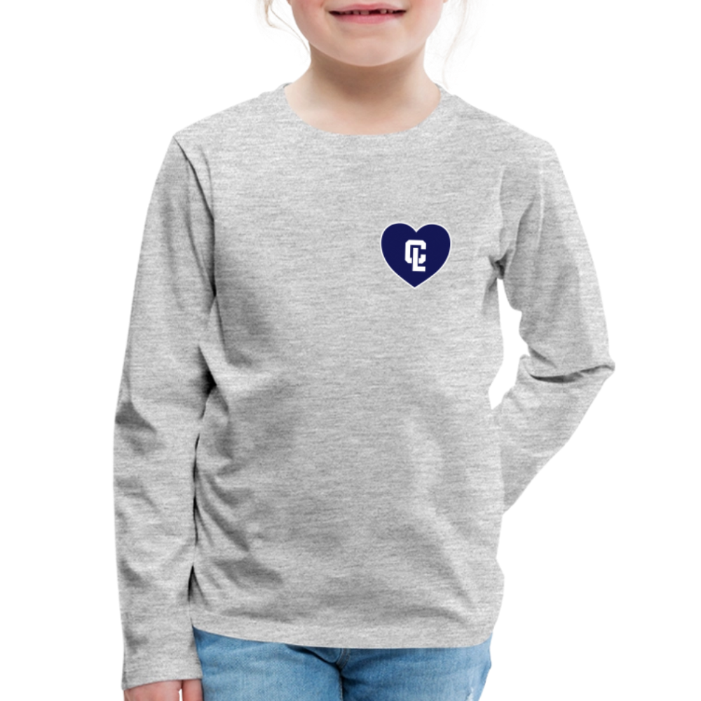 Kids Long-sleeve Shirt - CL Gray 💙 Heart - heather gray