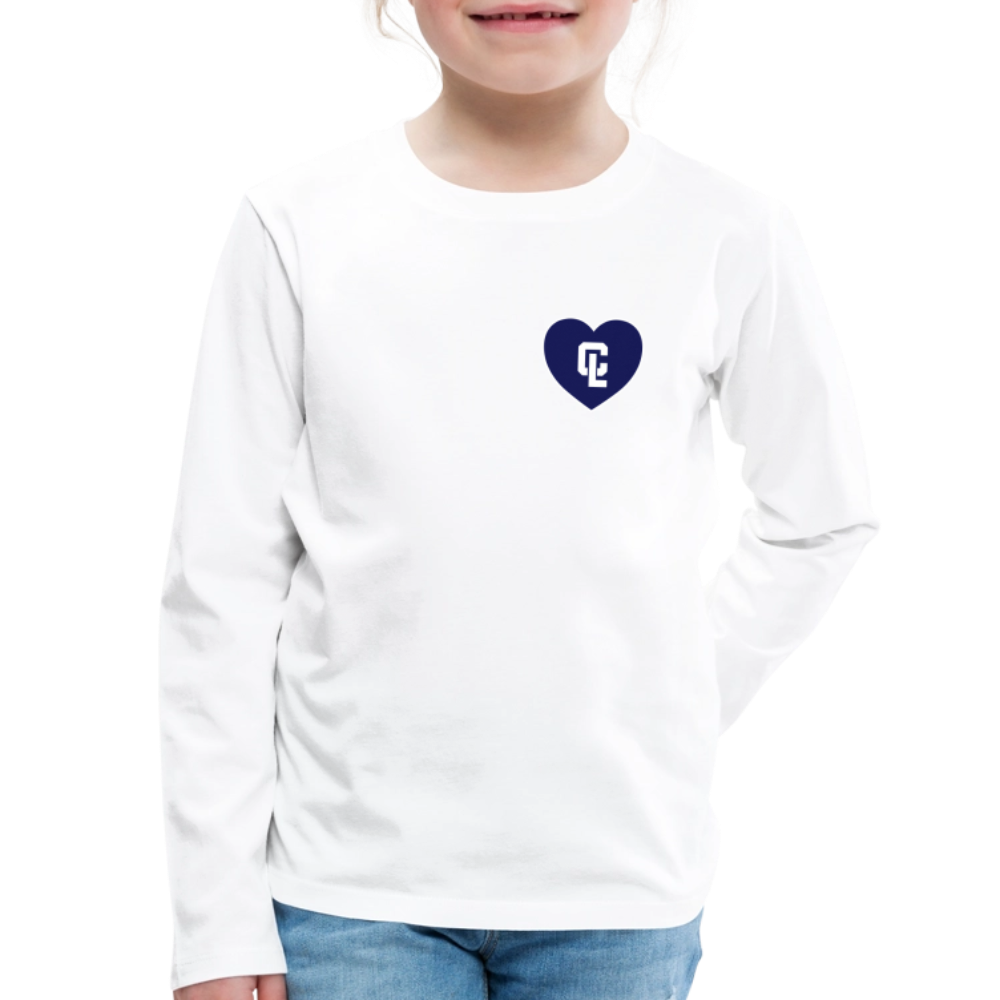 Kids Long-sleeve Shirt - CL White 💙 Heart - white