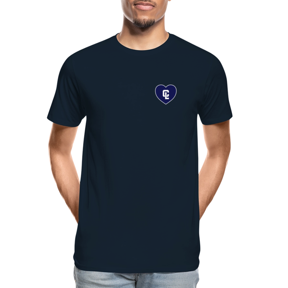 Mens Organic T-Shirt - CL Navy π Heart - deep navy