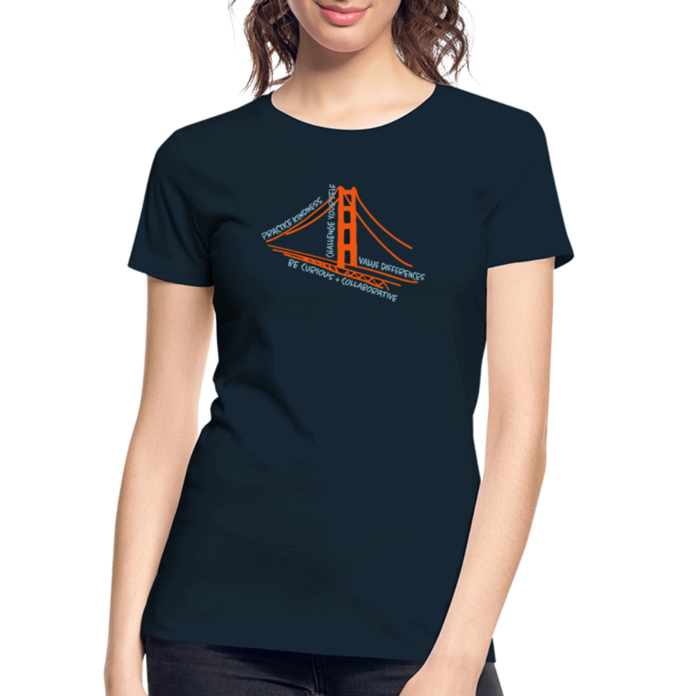 Womens Organic T-Shirt - VALUES Navy