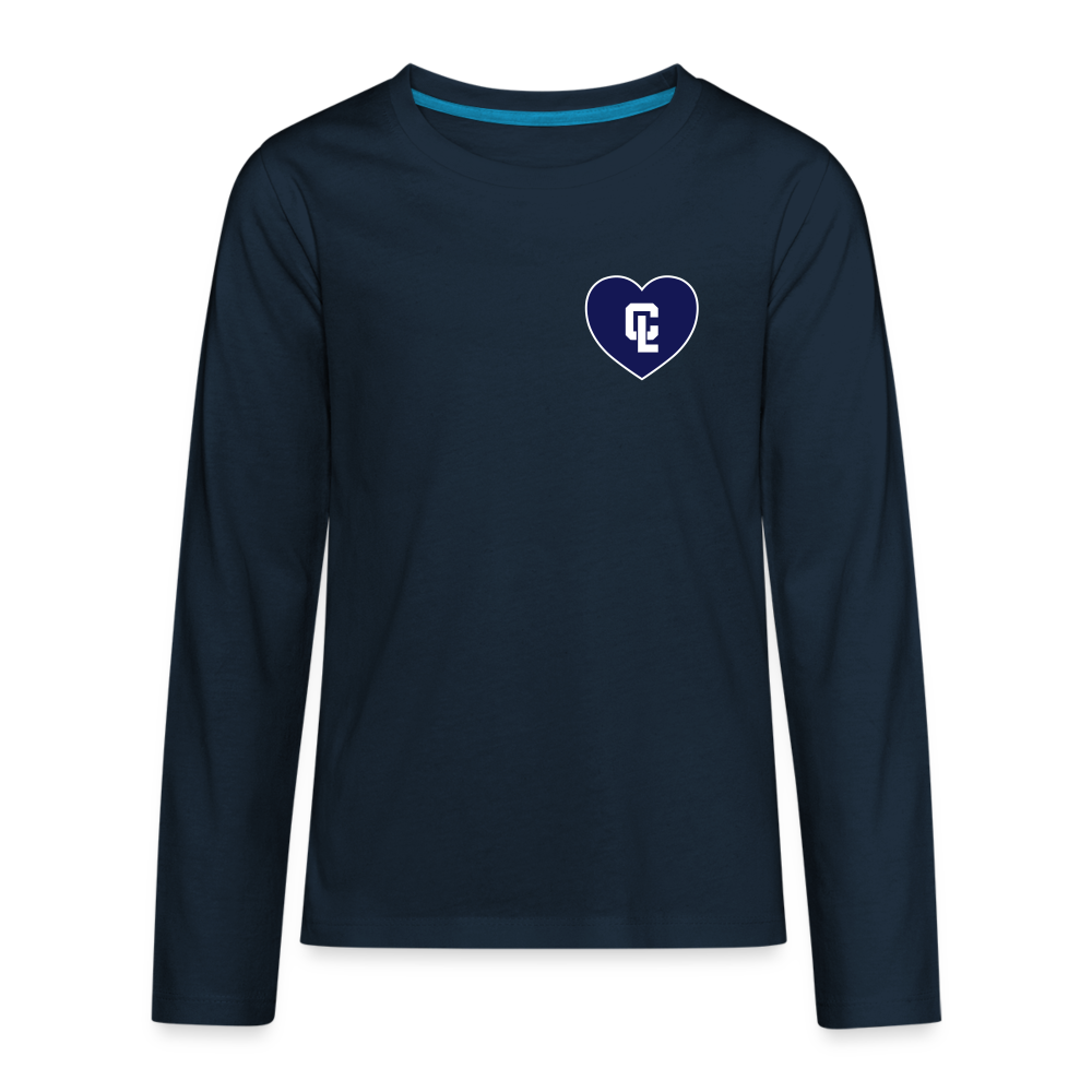 Kids Long-sleeve Shirt - CL Navy 💙 Heart - deep navy