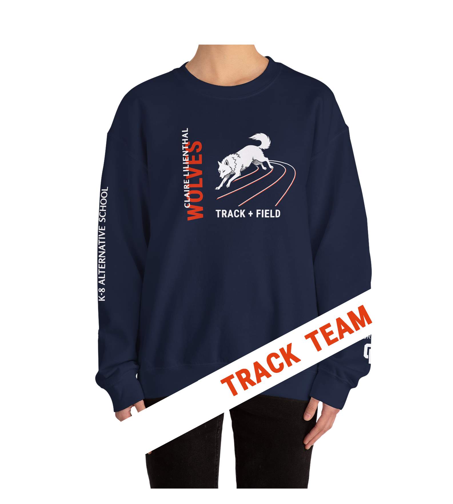 Adult Sweatshirt - TRACK Navy - Personalized – The Claire