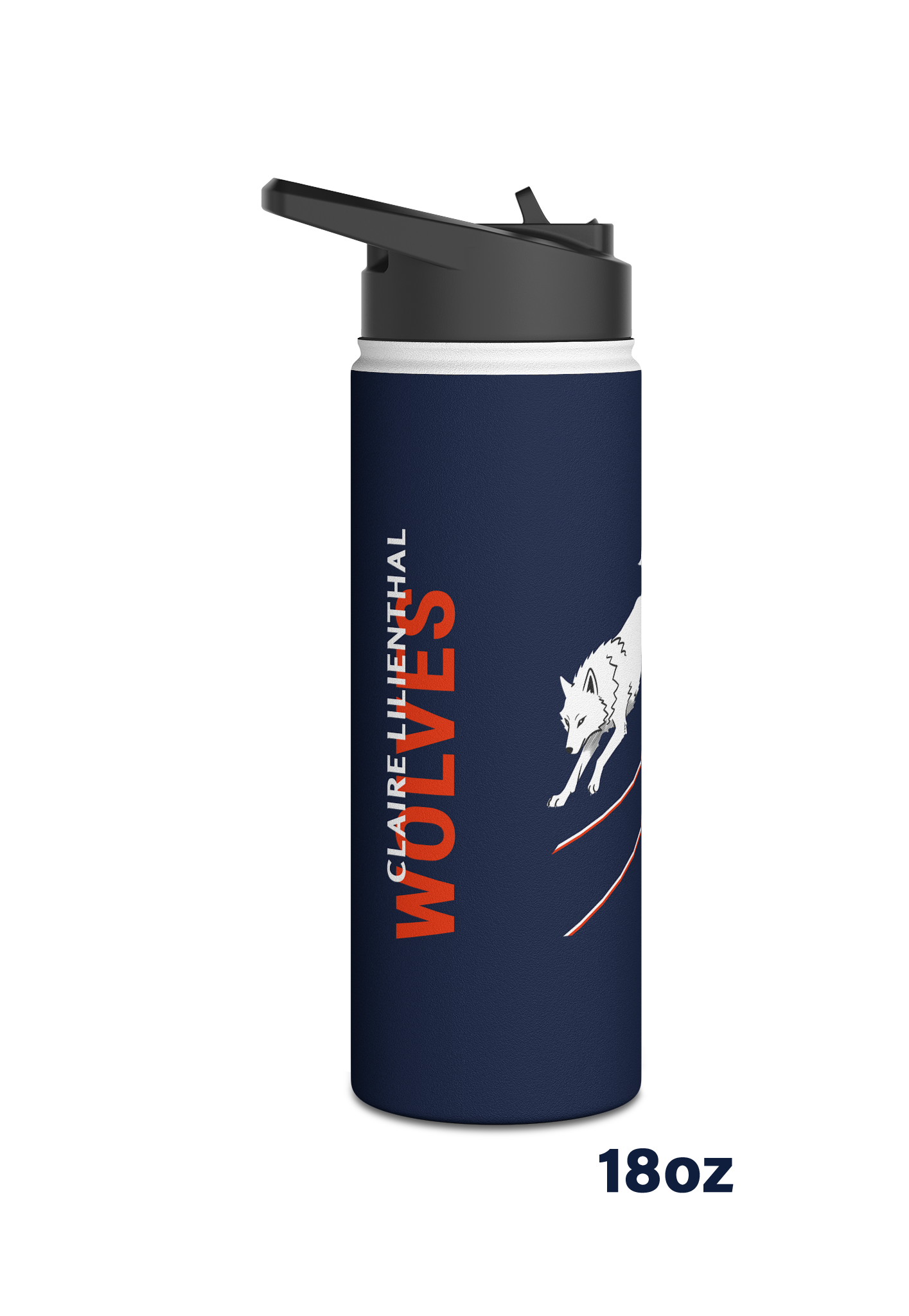 Straw Bottle - RUN Navy - Personalized