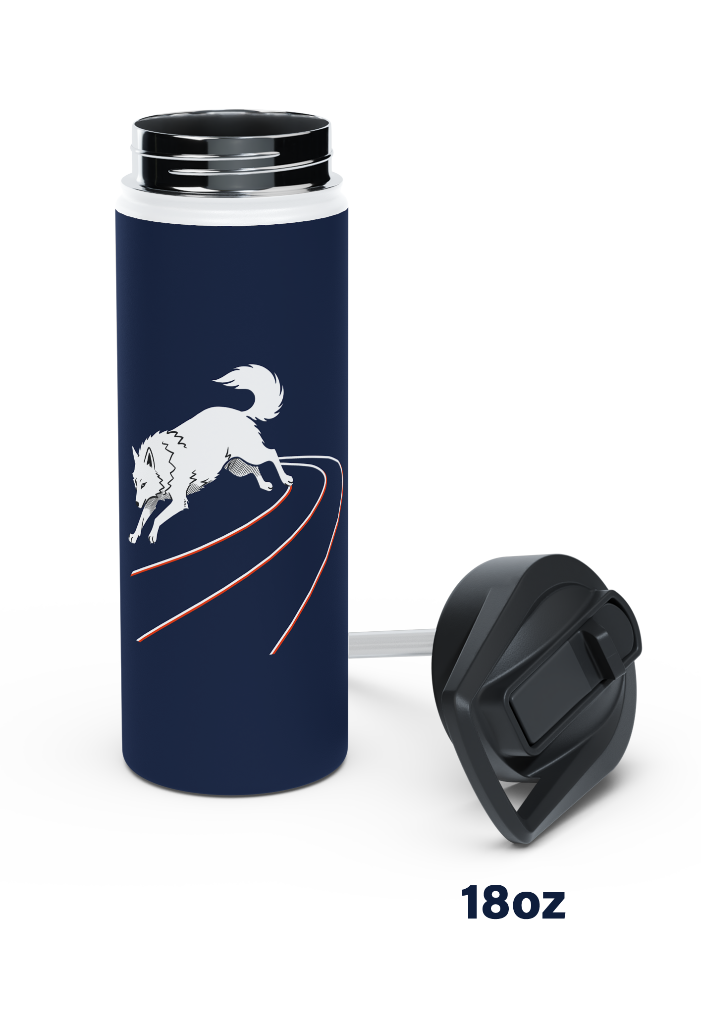 Straw Bottle - RUN Navy - Personalized