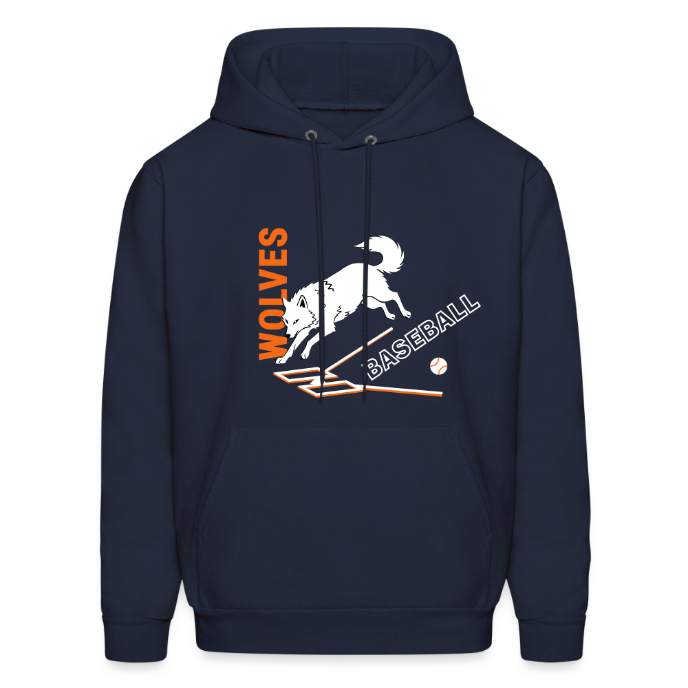 Adult Hooded Sweatshirt - Baseball - Personalized - navy