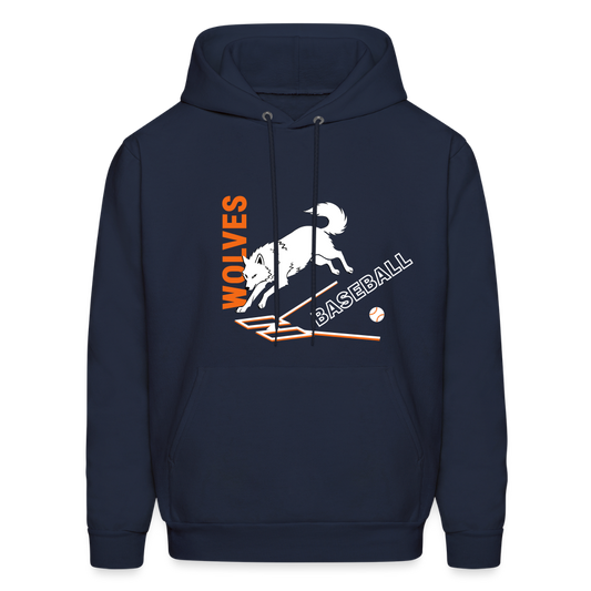 Adult Hooded Sweatshirt - Baseball - Personalized - navy