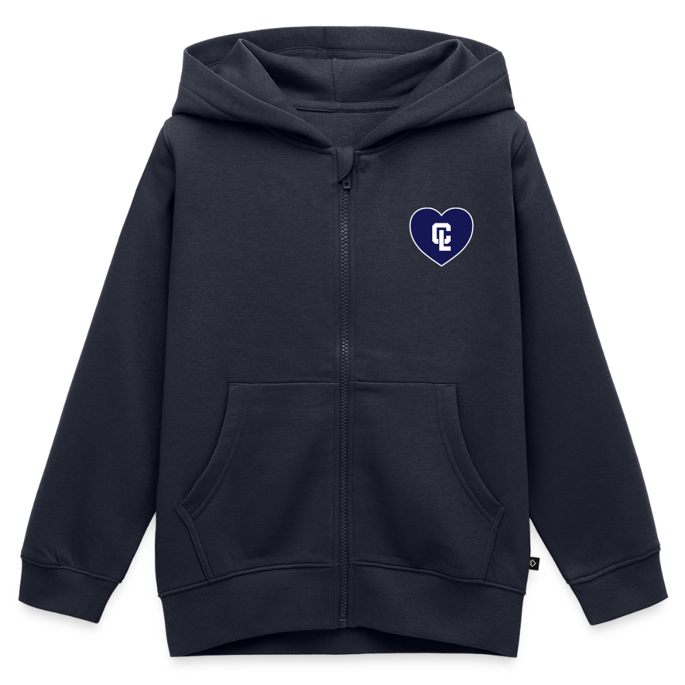 Kids Organic Full-zip hoodie - CL Navy 💙 Heart - navy