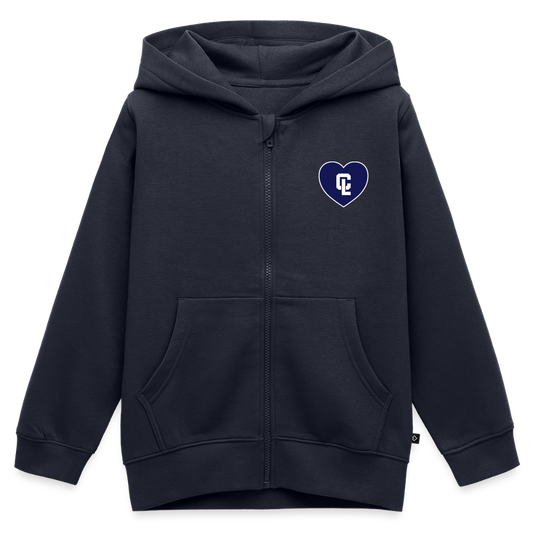 Kids Organic Full-zip hoodie - CL Navy 💙 Heart - navy