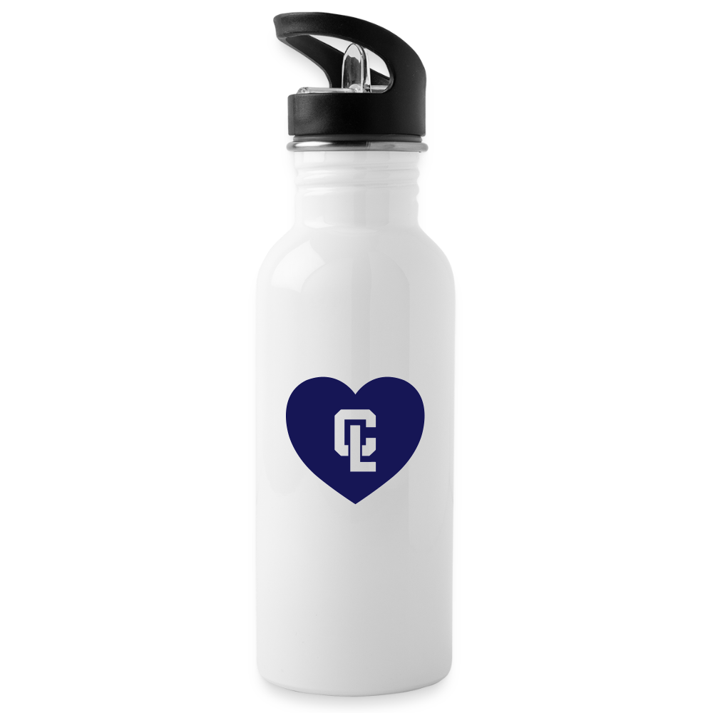Water Bottle - CL White 💙 Heart - white