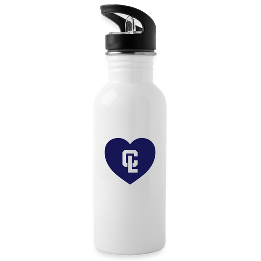 Water Bottle - CL White 💙 Heart - white