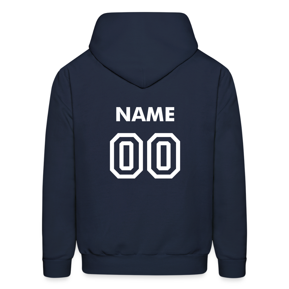 Adult Hooded Sweatshirt - Baseball - Personalized - navy