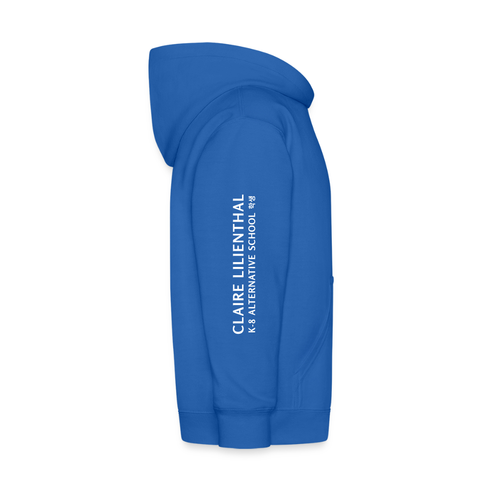 Kids Hooded Sweatshirt - Hangeul Blue - royal blue