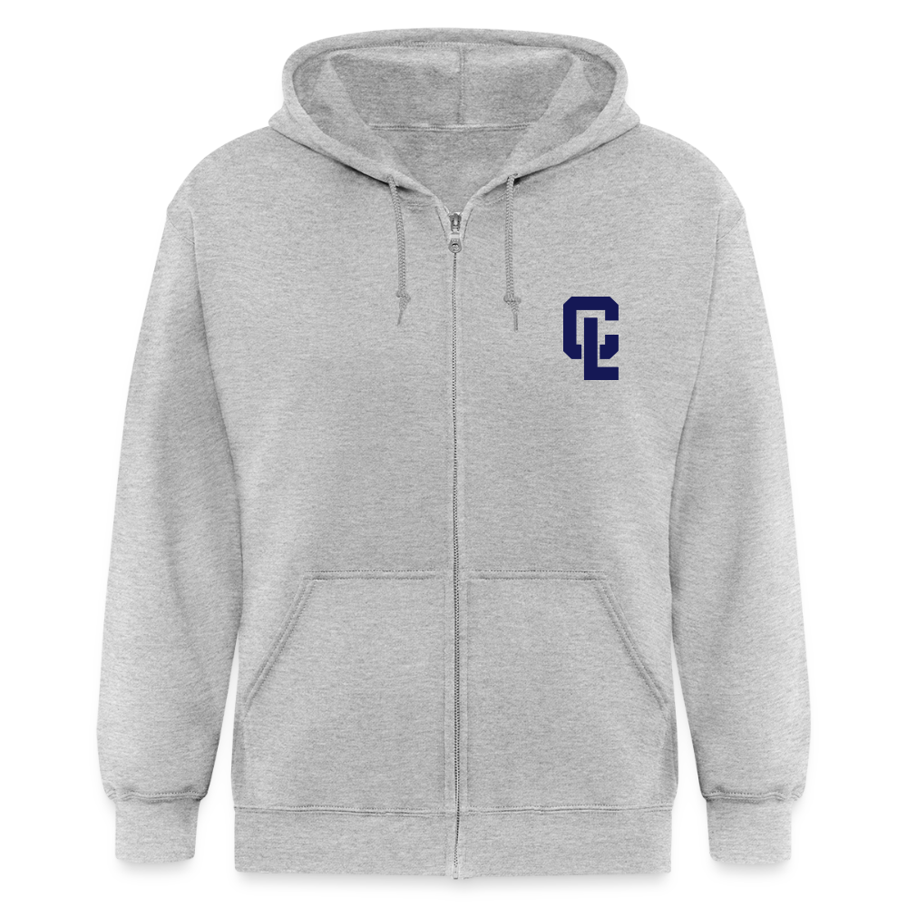 Mens Full-zip Hoodie - Coach Jason - heather gray