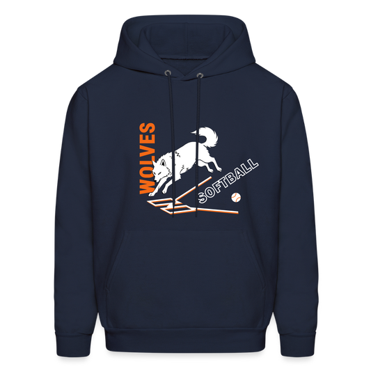 Adult Hooded Sweatshirt - Softball - Personalized - navy