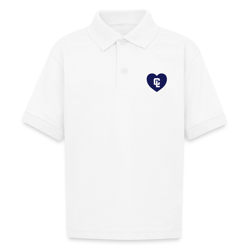 Kids Jersey Polo - CL White 💙 Heart - white