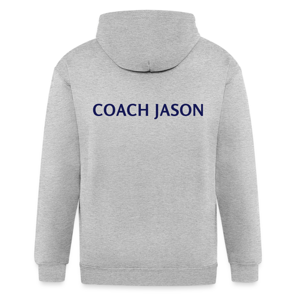 Mens Full-zip Hoodie - Coach Jason - heather gray