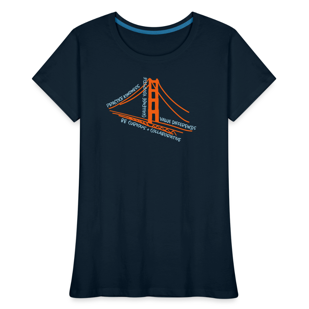 Womens Organic T-Shirt - VALUES Navy