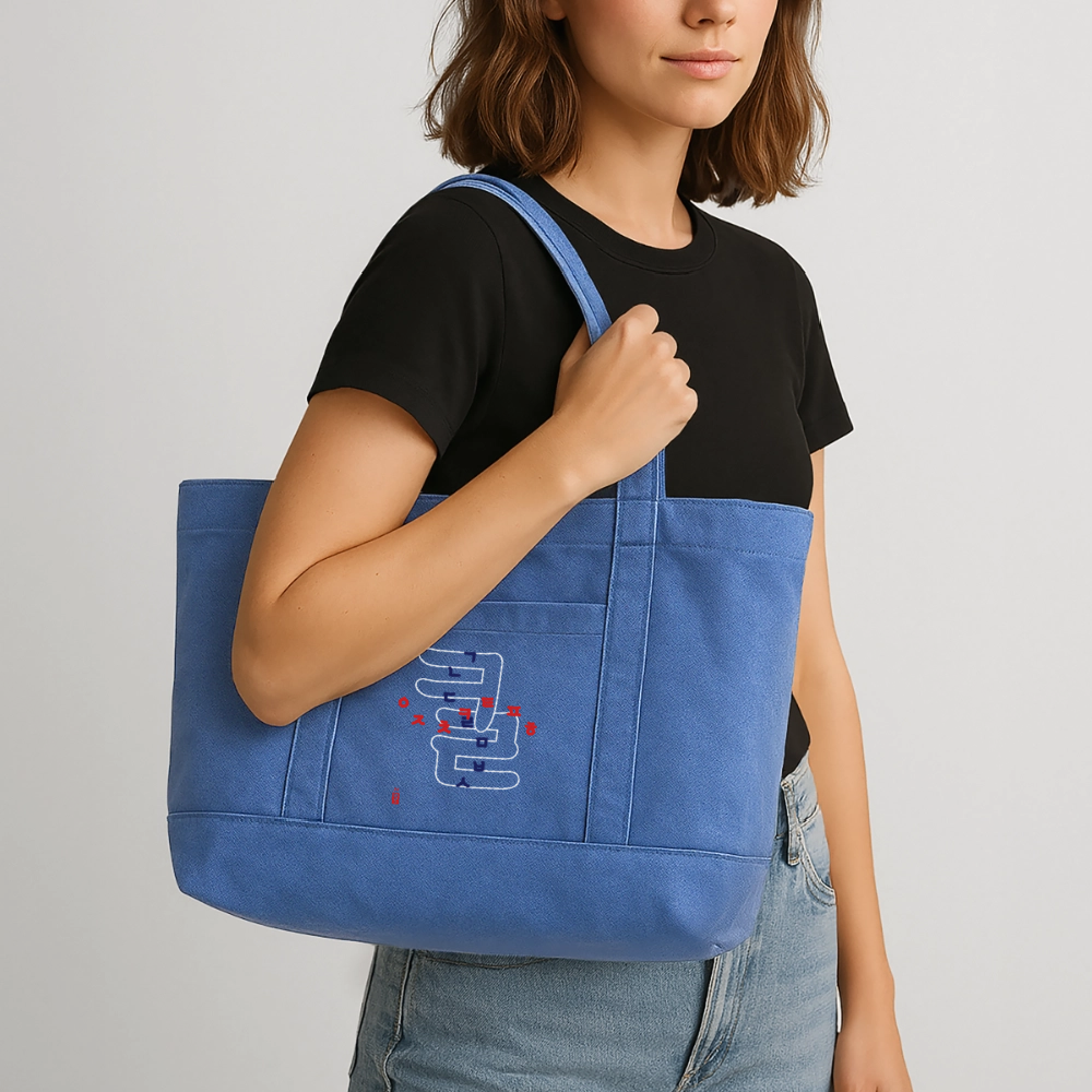 Tote Bag - Hangeul Blue - periwinkle blue