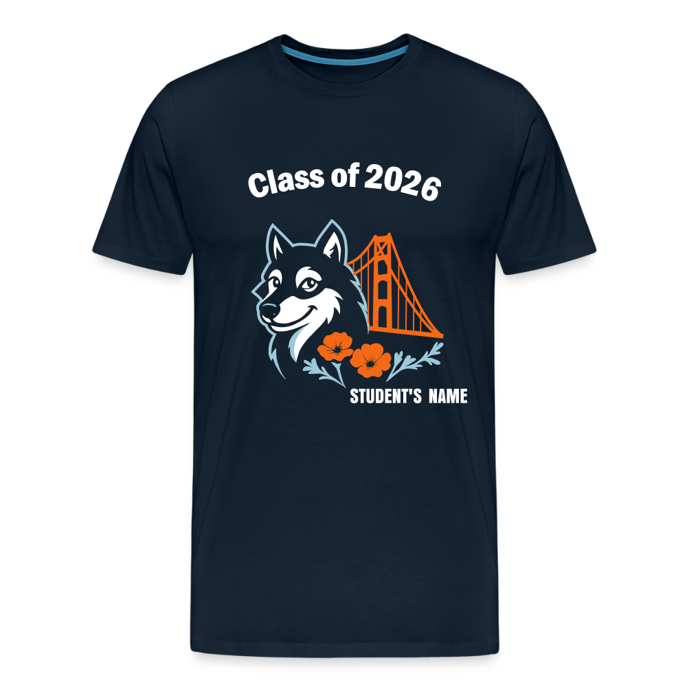Adult T-shirt - Class of 2026 - Personalized - deep navy