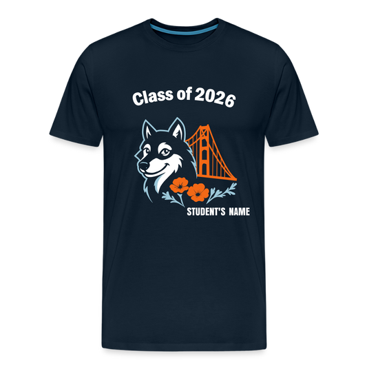 Adult T-shirt - Class of 2026 - Personalized - deep navy