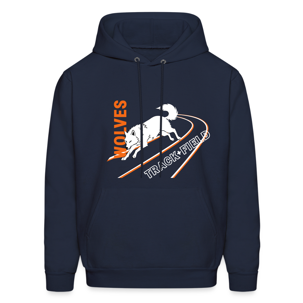 Adult Hooded Sweatshirt - Track - Personalized - navy