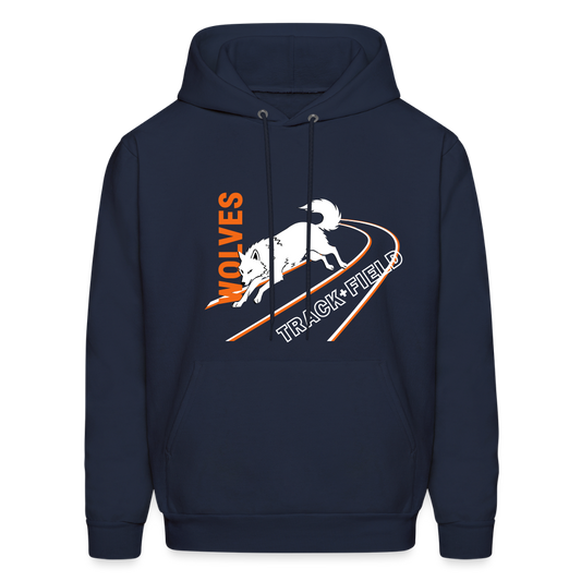 Adult Hooded Sweatshirt - Track - Personalized - navy