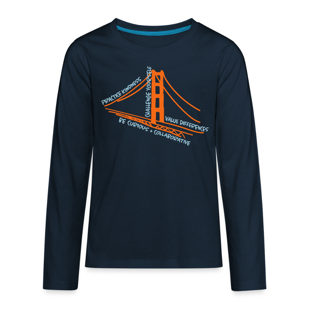 Kids Long-sleeve Shirt - VALUES Navy - deep navy