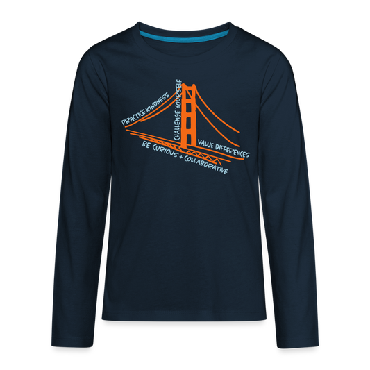 Kids Long-sleeve Shirt - VALUES Navy - deep navy