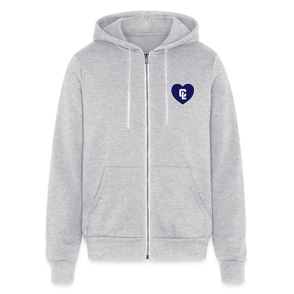 Adult Full-zip Hoodie - CL Gray 💙 Heart - heather gray