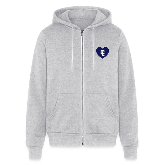 Adult Full-zip Hoodie - CL Gray 💙 Heart - heather gray