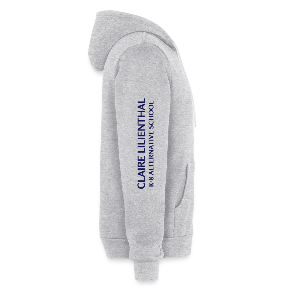 Adult Full-zip Hoodie - CL Gray 💙 Heart - heather gray